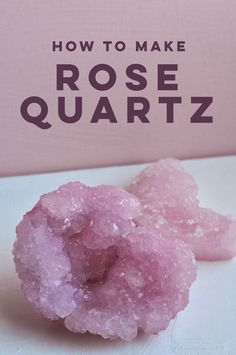 two pink donuts sitting next to each other on a white surface with the words how to make rose quartz