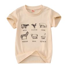 PRICES MAY VARY. ❤️Material: This toddler farm shirt is made of cotton, good quality, and skin-friendly crewneck tops, a short sleeve graphic tee for baby boys is comfortable to all-day wear. ❤️Design: Baby short sleeve animal graphic shirts for baby boys girls. Pig, Horse, Chicken, Ducks, Cow print tee for toddler kids. Wear this funny animal tee, sing this simple song, and learn to make animal sounds! Toddler kids cute tee shirts are perfectly fit for adorable little Animals-Loving Kids. So Mu Kids Tees Design, Toddler Boy Shirts, Cow Tops, Duck Farm, Animals Graphic, Kids Shirts Design, Funny Animal Shirts, Toddler Graphic Tee, Moo Cow