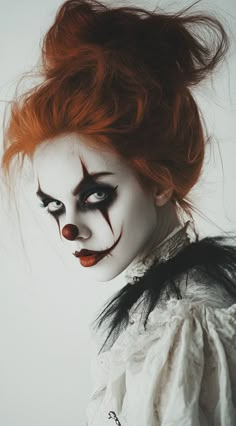 34 Clown Hairstyles: Fun and Frightening Ideas for Your Halloween Costume Clown Hairstyles, Scary Clown Face, Halloween Circus