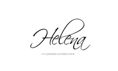 the word helen is written in cursive writing on a white background with black ink