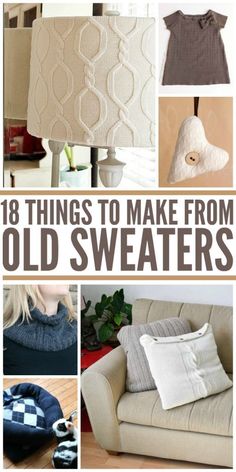 Old Sweater Diy, Old Sweater Crafts, Recycler Diy, Sweater Pillow, Upcycle Repurpose, Sweater Ideas, Recycled Sweaters, Repurposed Clothing