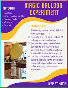 a poster with instructions for how to use balloons in the kitchen and on the counter