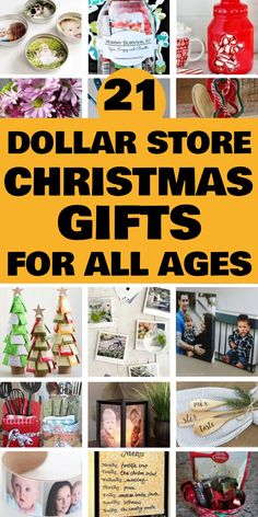 21 Dollar Store Christmas gifts for all ages featuring a variety of DIY items and personalized presents. Dollar Store Christmas Gifts, Inexpensive Diy Christmas Gifts, Dollar Store Gifts, Personalized Stocking Stuffers, Budget Friendly Christmas Gifts, Dollar Store Finds, Diy Canvas Photo, Grab Bag Gifts, Christmas Cookies Gift