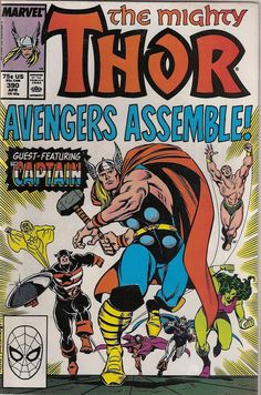 an old comic book with the title thor