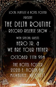 the delfta routine flyer with spaghetti on it and an ornate frame