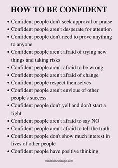 a pink poster with the words how to be confident