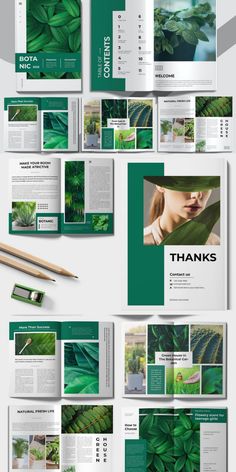 the brochure is designed to look like green leaves