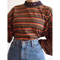 5fa9e41bfec0725742cc9d15ef594120desc53212622ri Cheap Womens Fashion, Outfit Trends, Striped Sweater, Dream Clothes, Retro Outfits, Casual Sweatshirt, Cute Casual Outfits, Striped Long Sleeve, Look Fashion