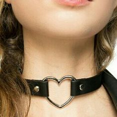 Brand New. Can Be Worn As A Choker Or Necklace. Trendy Black Heart Choker, Trendy Black Heart-shaped Choker, Heart-shaped Metal Choker, Cute Adjustable Black Choker, Edgy Heart-shaped Choker For Valentine's Day, Black Heart-shaped Metal Choker, Punk Style Heart Shaped Choker For Gifts, Punk Style Heart Shaped Choker Gift, Punk Style Heart Shaped Choker As Gift