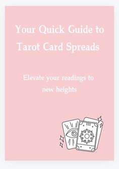 a pink book with the title your quick guide to tarot card spreads