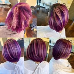 @AutenticAsh1105 Plum Hair Bob, Purple Blonde Hair, Color For Black Hair, Hair Elixir, Bold Hair Color, Dyed Hair Inspiration, Dyed Natural Hair, Natural Curls Hairstyles, Pretty Hair Color