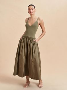 Romeo Dress | La Ligne NYC Jessica Hart, Poplin Skirt, Sea Ranch, Chelsea Girls, Wishlist 2024, Quoi Porter, Sew Easy, Khaki Dress, Turtle Neck Dress