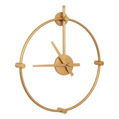 a golden clock on a white background with the time in twelve o'clock hands