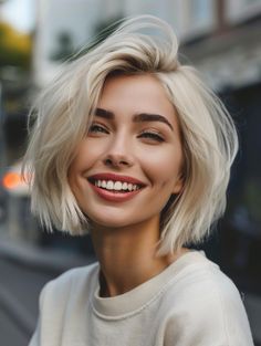 Blonde Bob Haircuts Guide – Styles and Tips Blonde Bob Fine Hair, Halle Hair, Haircuts Guide, Bleach Blonde Bob, Platinum Blonde Bob, White Blonde Bob, Blonde Bob With Bangs, The Perfect Blonde, Shoulder Length Bob Haircut