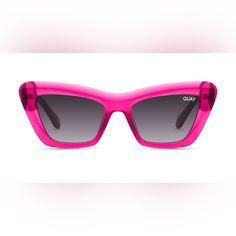 Quay Australia On The Radio Pink Cat Eye Sunglasses Color: Pink/Smoke Turn It All The Way Up In On The Radio. This Cat Eye Frame Features A Beveled Top Brow Bar, Thick Reinforced Arms And Metal Accents At Temples For A Polished Touch. - Brand New With Clear Case, Booklet And Cleaning Cloth Included Pictures Of Black For Style Reference Only Quay Australia On The Radio Pink Cat Eye Sunglasses New Pink Eyeglasses, Lime Green Shorts, Quay Sunglasses, Gold Aviator Sunglasses, Rose Gold Sunglasses, Black Cat Eye Sunglasses, Rose Gold Frame, Style Reference, Brow Bar