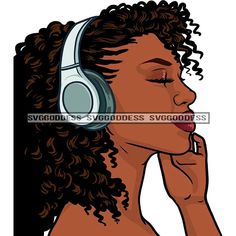 Blue Headphones, Enjoying Music, Big Afro, Listening Music, Nubian Queen, Afro Puff, Music Headphones, Afro Hair, Melanin Poppin