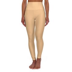 These skinny fitting high-waisted yoga leggings will take you from workout to store run in comfort and style. These tan color leggings add an instant pop to any athleisure wardrobe. Note: Runs small, consider sizing up! .: 83% Polyester, 17% Spandex .: Skinny fit .: Outside seam thread is color-matched to design .: White inside seam thread .: Double layer waistband .: NB! When stretched excessively, some of the undyed white underneath material may become visible at the seams or where sewn. .: As Athleisure Wardrobe, Color Leggings, Dog Motif, High Waisted Yoga Leggings, Stretchy Leggings, Womens Leggings, Pink Dog, Casual Black, Tan Color