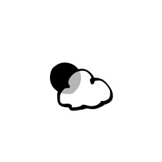 a black and white drawing of a cloud with a shadow on it's side