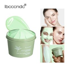 Green Tea Ice Skin Cleaning Mud Film Moisturizing Oil Control Cleaning Smearing Green Tea Facial Mask 100g Features: Green tea cleansing mask is nourishing, moisturizing and repairing ingredients. Our green tea mud mask helps reduce spots, redness, and blackheads on the skin, but also has powerful anti-aging and anti-wrinkle properties that can effectively fight aging. The can be seen in the first application, and it takes 15 minutes to complete a process! It even helps hormonal imbalance , whic Green Tea Face Mask, Detox Facial, Green Tea Facial, Green Tea Detox, Skin Cleaning, Green Tea Face, Moisturizing Face Mask, Skin Face Mask, Green Tea Mask