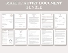 "If you're a makeup artist, staying organized and professional is key to growing and maintaining your business. This makeup artist document bundle includes all the essential forms and contracts necessary to streamline your workflow and protect your business interests. The bundle includes a client intake form, which allows you to gather important information about your client's needs and preferences, ensuring that you can provide a personalized and satisfactory service. The bundle also includes a contract, cancellation policy, photo and video release, invoice, quote and makeup face chart.  These documents establish clear terms and conditions for your services, protecting your business and ensuring that your clients are satisfied. By investing in our makeup artist document bundle, you can st Work Flow Chart, Makeup Artist Marketing, Client Intake Form, Intake Form, Bridal Trial, Makeup Business, Makeup Trial, Makeup Face Charts, Artist Tips