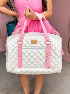 Elegant White Quilted Bag, Luxury Quilted Cream Shoulder Bag, Luxury White Quilted Shoulder Bag, White Quilted Travel Bag, Cream Quilted Travel Bag, White Quilted Rectangular Shoulder Bag, White Quilted Shoulder Bag For Travel, Foldover Bag, Consuela Bags