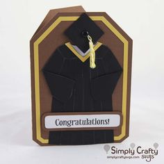 congratulations card with graduation cap and gown on it