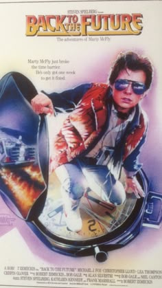 the back to the future movie poster with an image of marty from back to the future