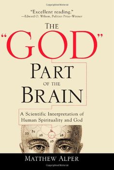 the book cover for the god part of the brain, with an image of a man's face