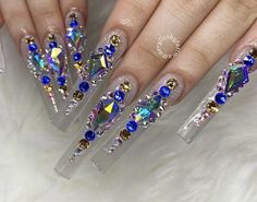 Bling Nails Rhinestones, Blinged Out Nails Rhinestones, Buchona Nails, Blinged Out Nails, Winter Nails Designs, Magical Nails, Xxl Nails, Nail Art Designs 2023