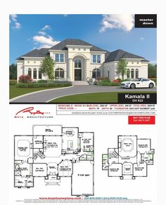 the front and back views of this house plan