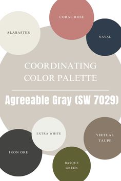 the color scheme for coordinating grays and neutrals is shown in different colors, including black