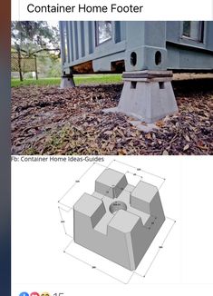 the front and back sides of a house, with measurements for the flooring area