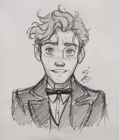 a drawing of a man in a tuxedo