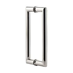 an image of a chrome door handle on a white background