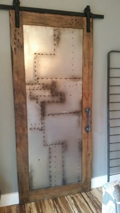 an image of a door that is made out of wood and metal with the words international barn doors on it