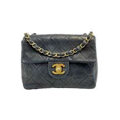 Chanel - Good - Mini Vintage Caviar Flap - Navy Blue - Handbag Description Quilted Dark Navy Lambskin Gold Hardware Gold Chain With Leather Intertwined Shoulder Strap Interlocking Cc Turn Lock On Front Exterior Flat Pocket On Back Red Leather Interior Interior Flat Pocket Interior Zipper Pocket Measurements Width: 7 In / 17.78 Cm Height: 5.5 In / 13.97 Cm Depth: 2.5 In / 6.35 Cm Strap Drop: 21.5 In / 54.61 Cm Details Made In: France Color: Navy Blue Material: Lambskin Leather Condition Good Worn Leather Worn Interior Leather Scratched Hardware Authenticated By: Ebay M2094-001 Chanel Classic Flap Mini Rectangular, Chanel Small Flap Bag With Top Handle, Chanel Mini Square Flap Bag, Navy Chanel Flap Bag, Navy Blue Handbags, Chanel Vintage Single Flap Bag, Blue Handbag, France Colors, Chanel Mini