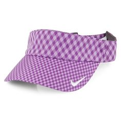 Chapeau Visière Checked Seasonal violet NIKE GOLF de chez chapeauxetcasquettes.fr. Violet, Couture