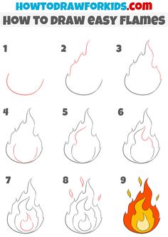 how to draw fire flames step by step for kids and beginners in this video, you will learn how to draw