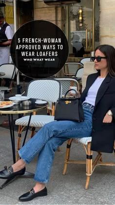 Women White Loafers Outfit, Princeton Loafer Outfit, Office Loafers Women, Loafers With Straight Leg Jeans, Blue Jeans Black Loafers Outfit, Outfits Wearing Loafers, Mom Jeans Loafers Outfit, Velvet Loafers Outfit Women, Feminine Loafers Outfit