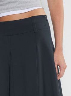 CORNETTO PLEATED SKIRT | Aritzia Long Pleated Skirt, Structured Fabric, Everything I Wanted, Pleated Midi Skirt, Sock Shoes, Denim Shirt, Pleated Skirt, Stylish Outfits, Low Rise