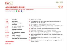 the recipe is shown in red and white