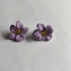 Purple Flower Post Earrings Brand New Polymer Clay Flowers, Flower Earrings, Polymer Clay Jewelry, Purple Flowers, Clay Jewelry, Post Earrings, Polymer Clay, Jewelry Earrings, Women Jewelry