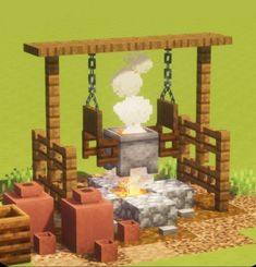 an image of a minecraft fire pit