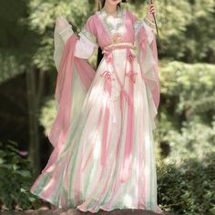 Please take the size info as a reference, The measurement error between 1-4cm is in the normal range. Fabric Material: Polyester Color: Pink, Green Size Chart: Chinese Clothing Modern, Hanfu Modern, Traditional Chinese Clothing, Halter Dress Short, Dunhuang, Dress Drawing