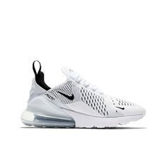 Nike Air Max 270 "White/Black" Women's Shoe - Hibbett | City Gear 270 Air Max Shoes Nike, Shoes For Women Nike Air Max, Womans Nike Air Max 270, Hibbett Sports Shoes, Nike Pro Maxes, 270 Air Max Shoes, All White Nike, Tiktok Affiliate, Birthday Gifs