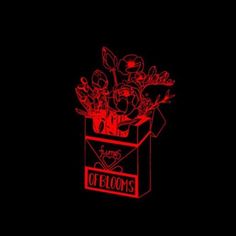 a red light that is on top of a box with flowers in it and the words welcome to customs