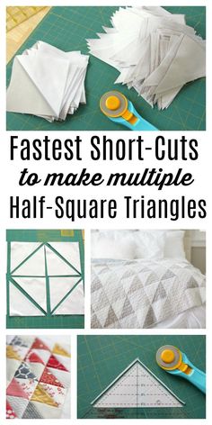 the instructions for how to make short - cut quilts with scissors and fabric squares