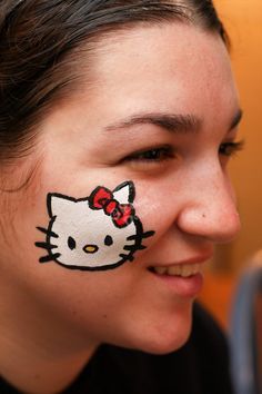 Small Face Painting Designs, Easy Face Painting Ideas For Kids Simple Cheek Art, Simple Face Painting Ideas For Kids, Small Face Paint, Simple Face Painting Ideas, Hello Kitty Face Paint, Kids Face Painting Ideas, Simple Face Painting, Face Painting Ideas For Kids