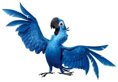 a blue bird with its wings spread out