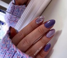 Amethyst Purple Nails, Purple Winter Nail Designs, Purple Gel Nails Ideas, Work Nails, Sparkle Nails, Pretty Nail Art, Gradient Nails, Nail Designs Glitter, Dipped Nails